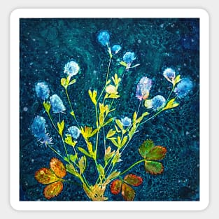 Botanical cyanotype wildflowers Sticker